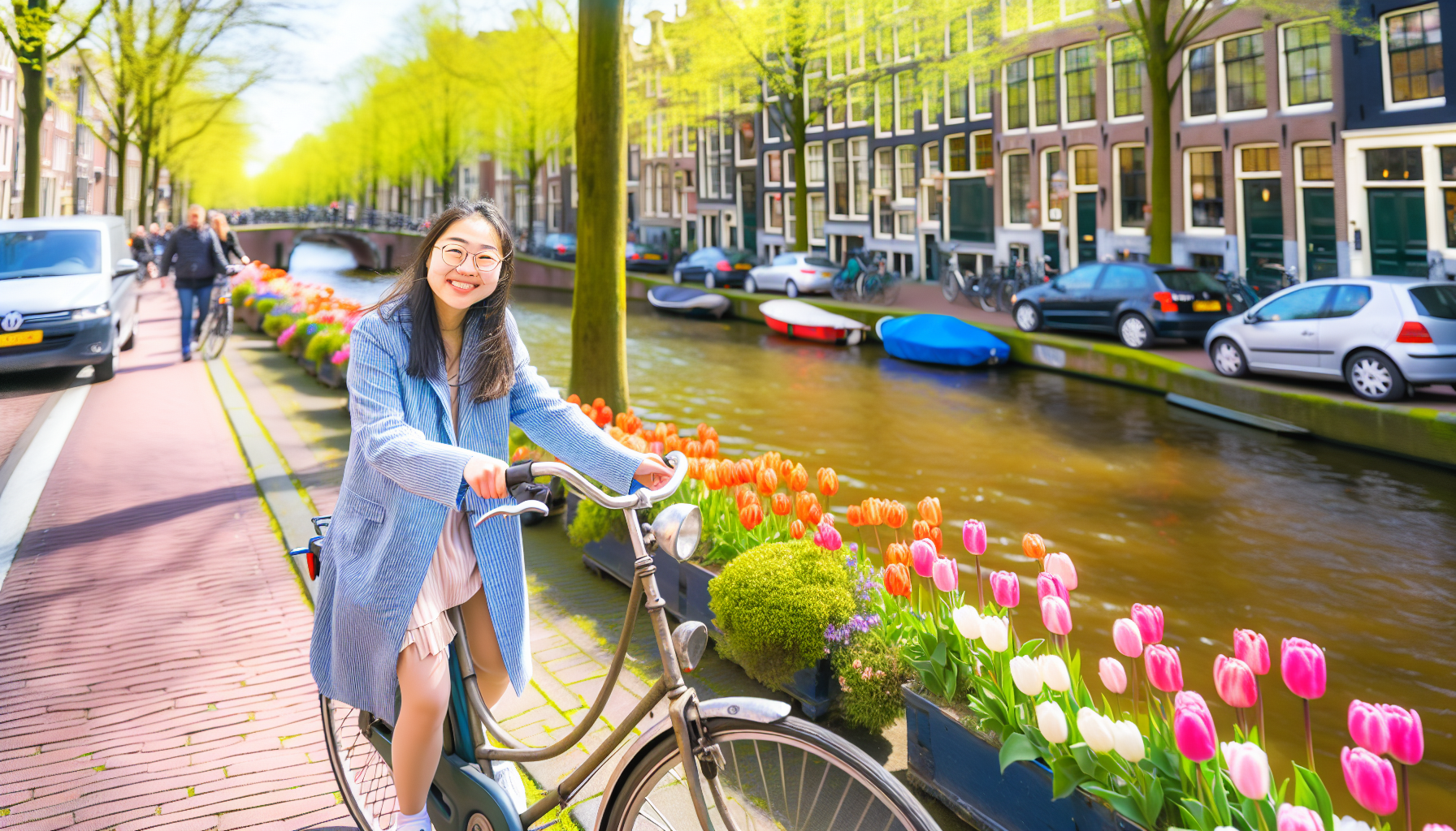 Bersepeda di Amsterdam pagi