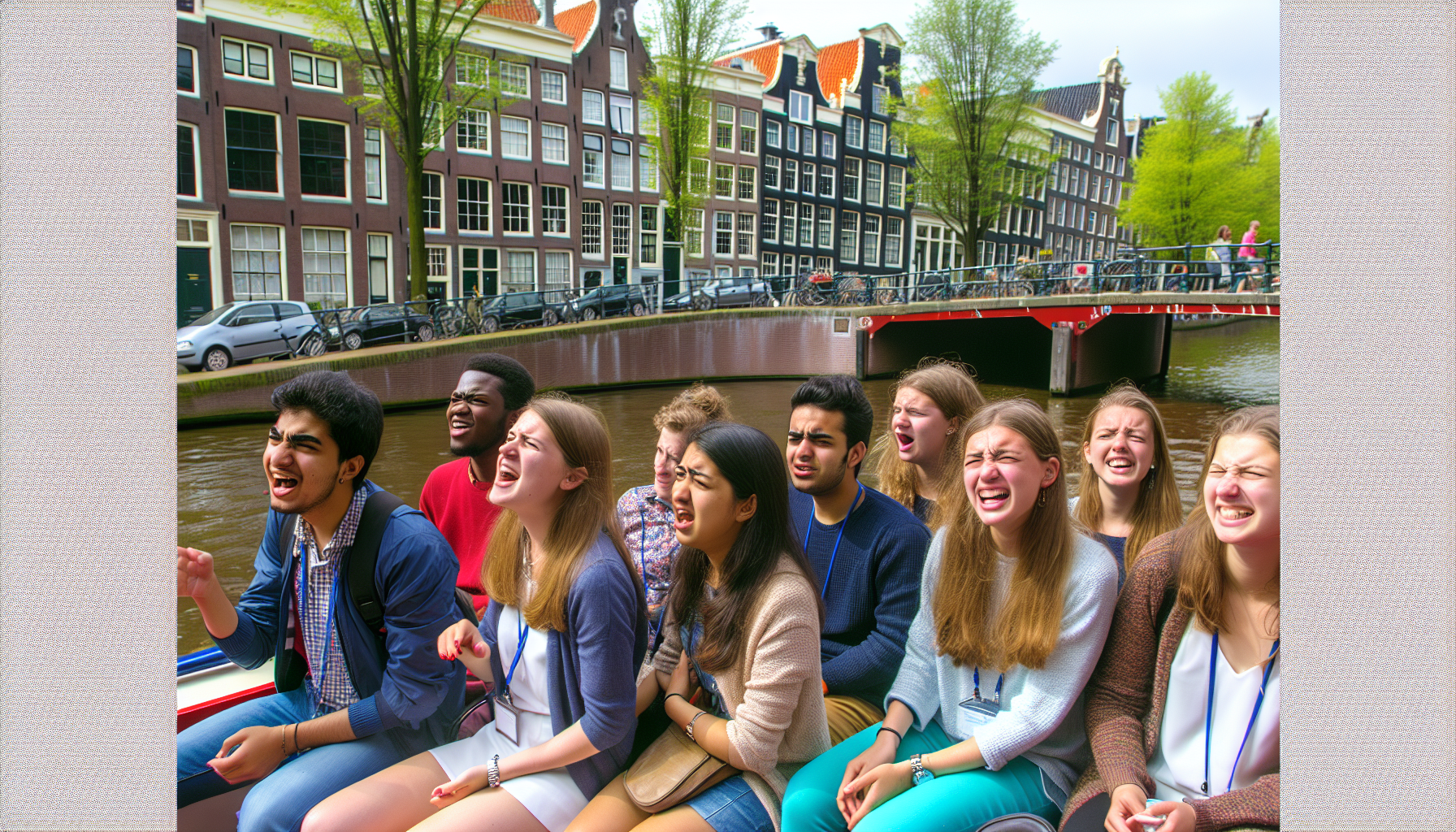 Berjalan di kanal Amsterdam